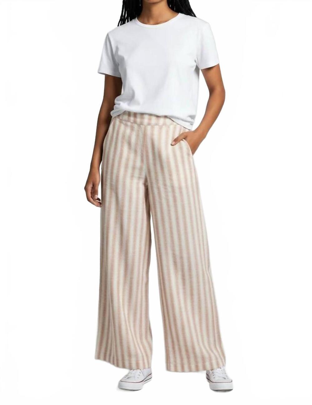 NEW DEX mid rise stripe pants in cream